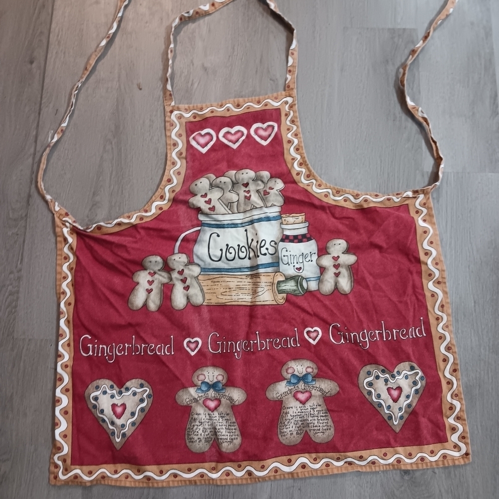 Gingerbread Themed Apron with Heart Details
